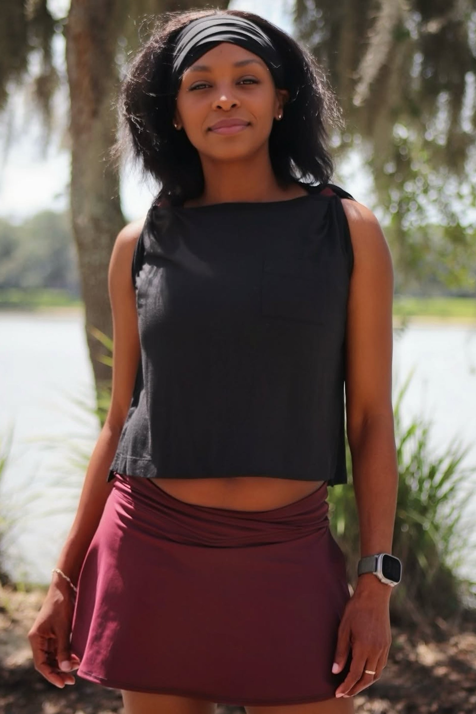 Activloops™ Heather Burgundy 2-in-1 Sports Bra
