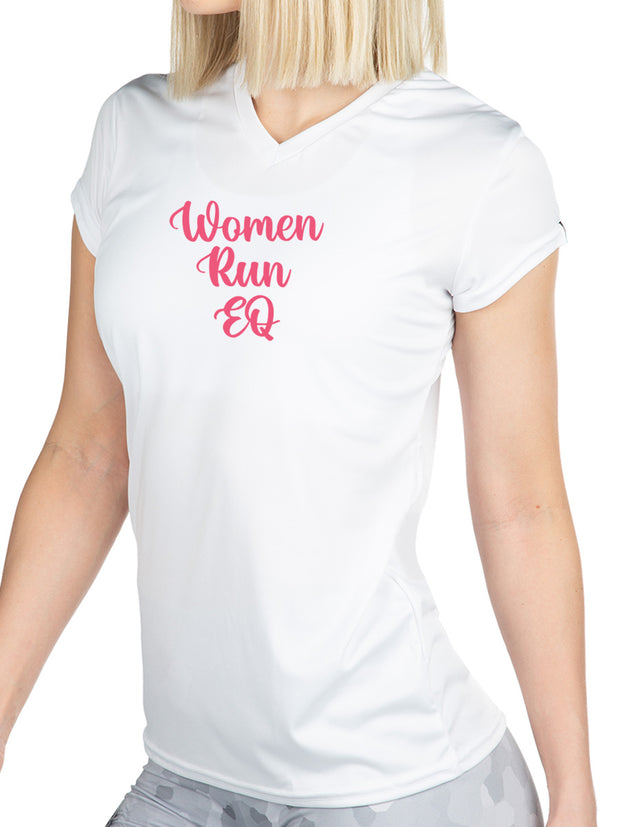 Women Run EQ Microtech™ Short Sleeve V-neck