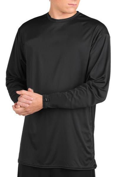 Microtech™ Loose Fit Long Sleeve Shirt Men's Performance Gear WSI Sports YM BLACK