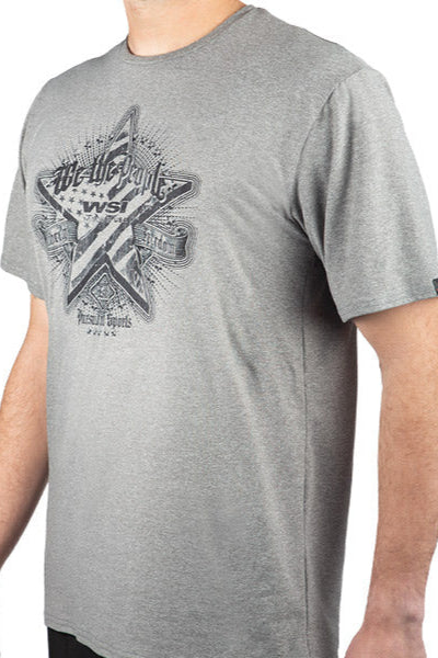 WSI Sports Heather Grey T-shirt with a USA Patriotic Print