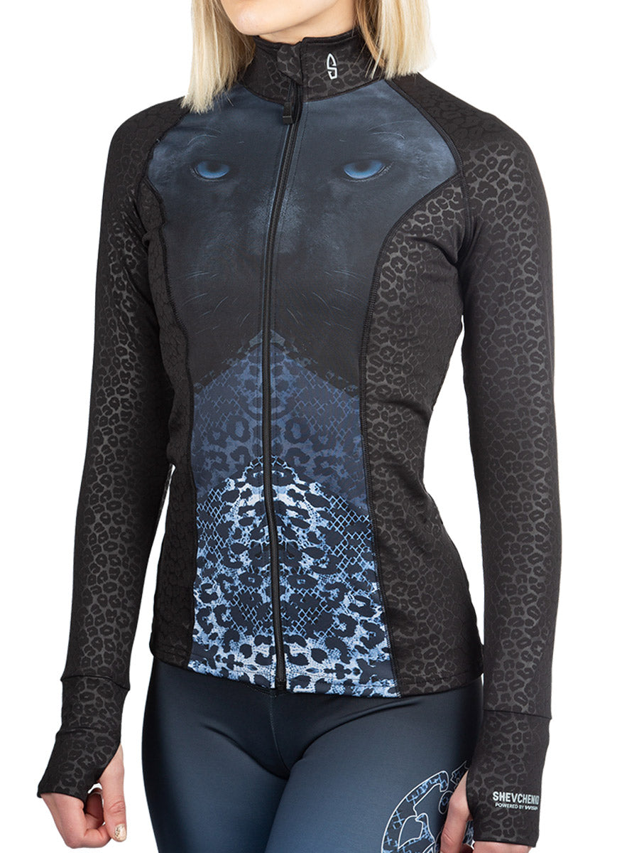 La Pantera Blue Leopard Full Zip Longsleeve Shirt – WSI Sportswear
