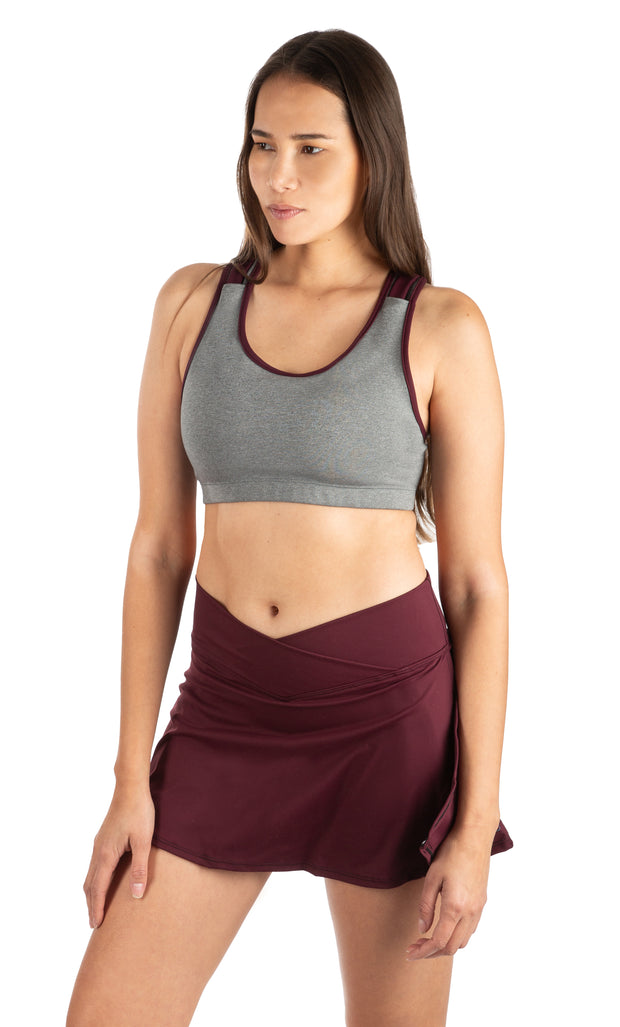 Activloops™ Heather Burgundy 2-in-1 Sports Bra