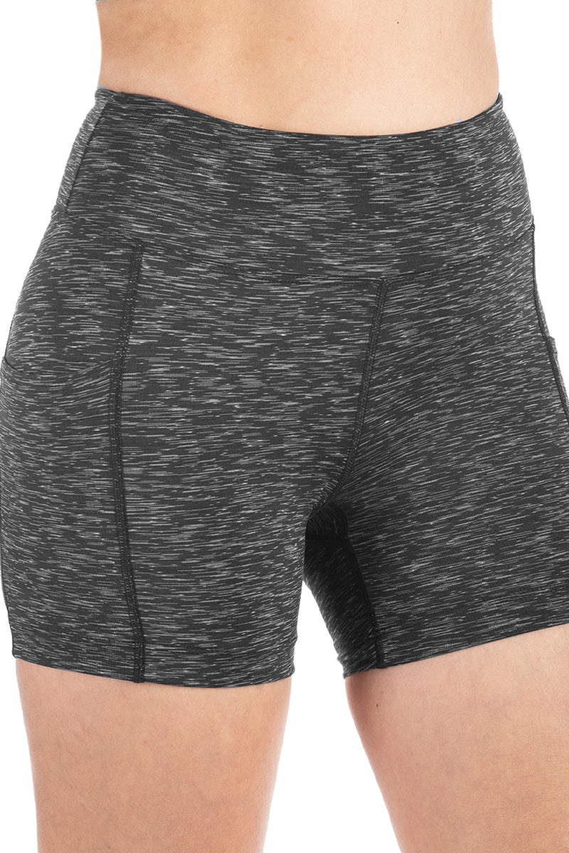 Women's Black and Heather Grey Spandex performance Short