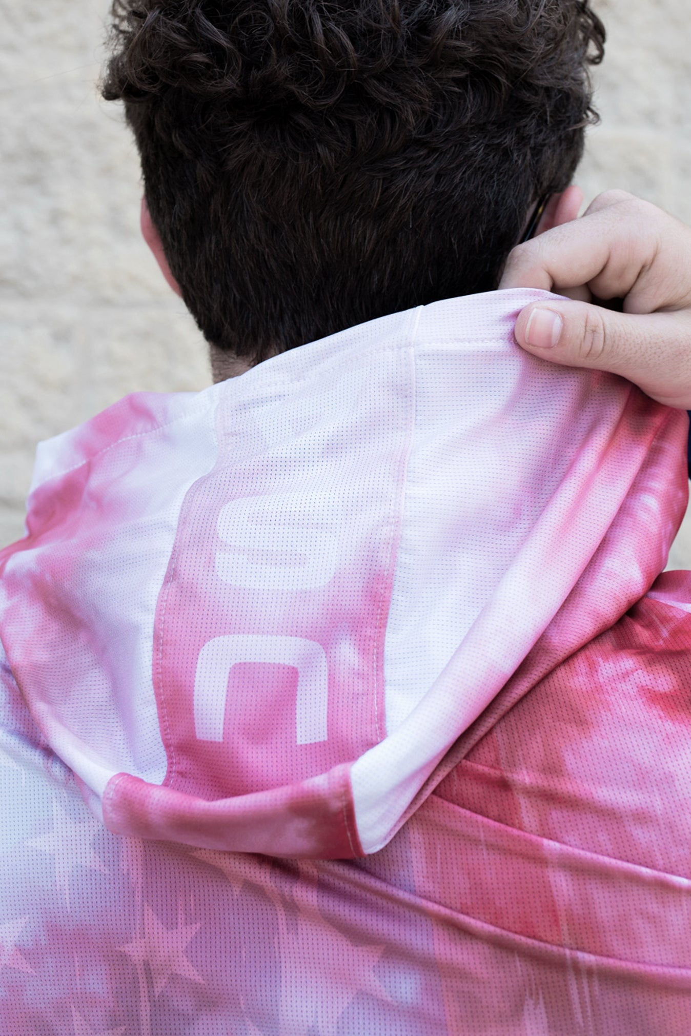 Close up of the hood on a WSI Sports USA Performance Mesh Lightweight Hoodie
