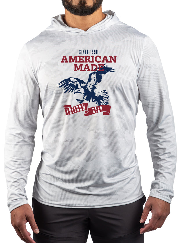 American Made Performance Mesh White Out Sun Hoodie