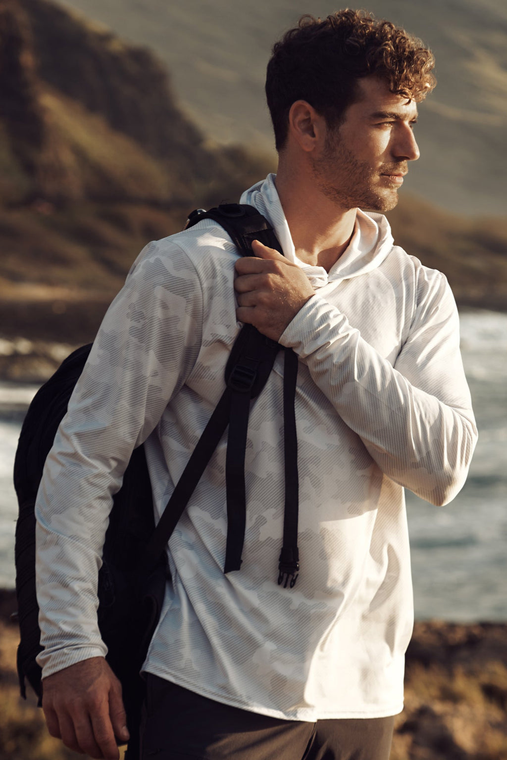 Performance Mesh White Out Camo Sun Hoodie
