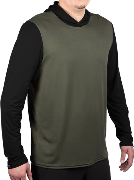WSI Sports 2-Tone Softtech Hoodie Black and Olive