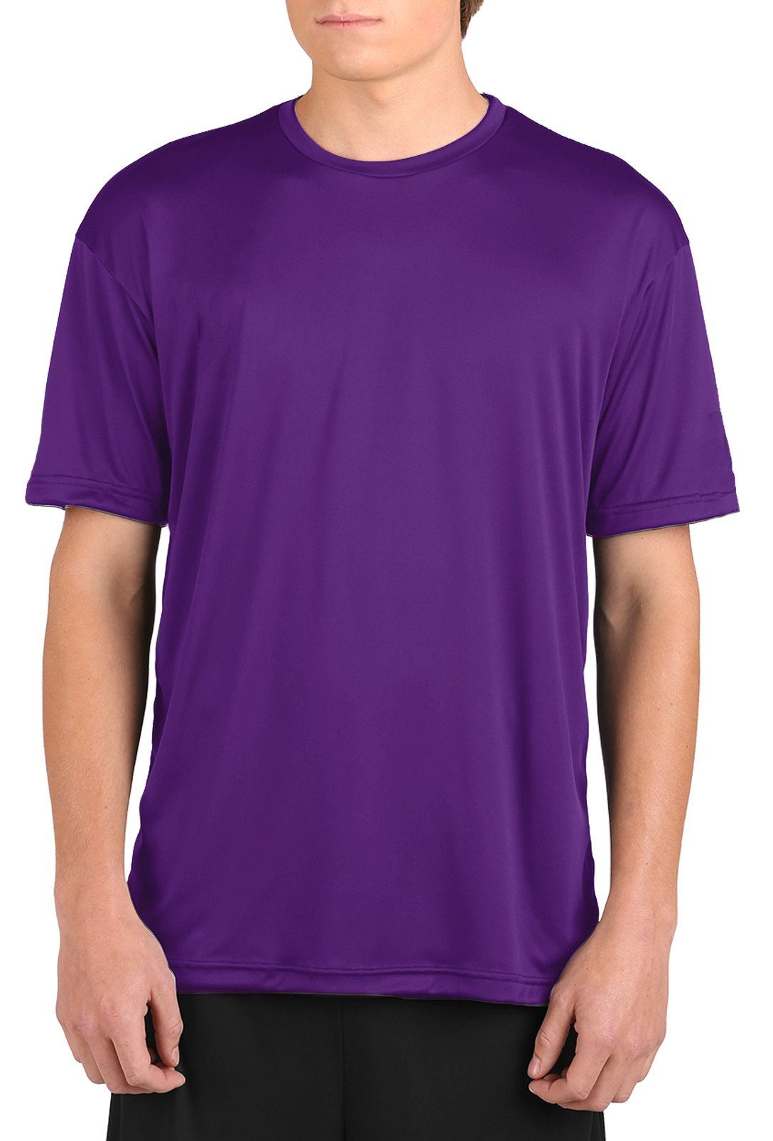Microtech™ Loose Fit Short Sleeve Shirt Men's Performance Gear WSI Sports S PURPLE 