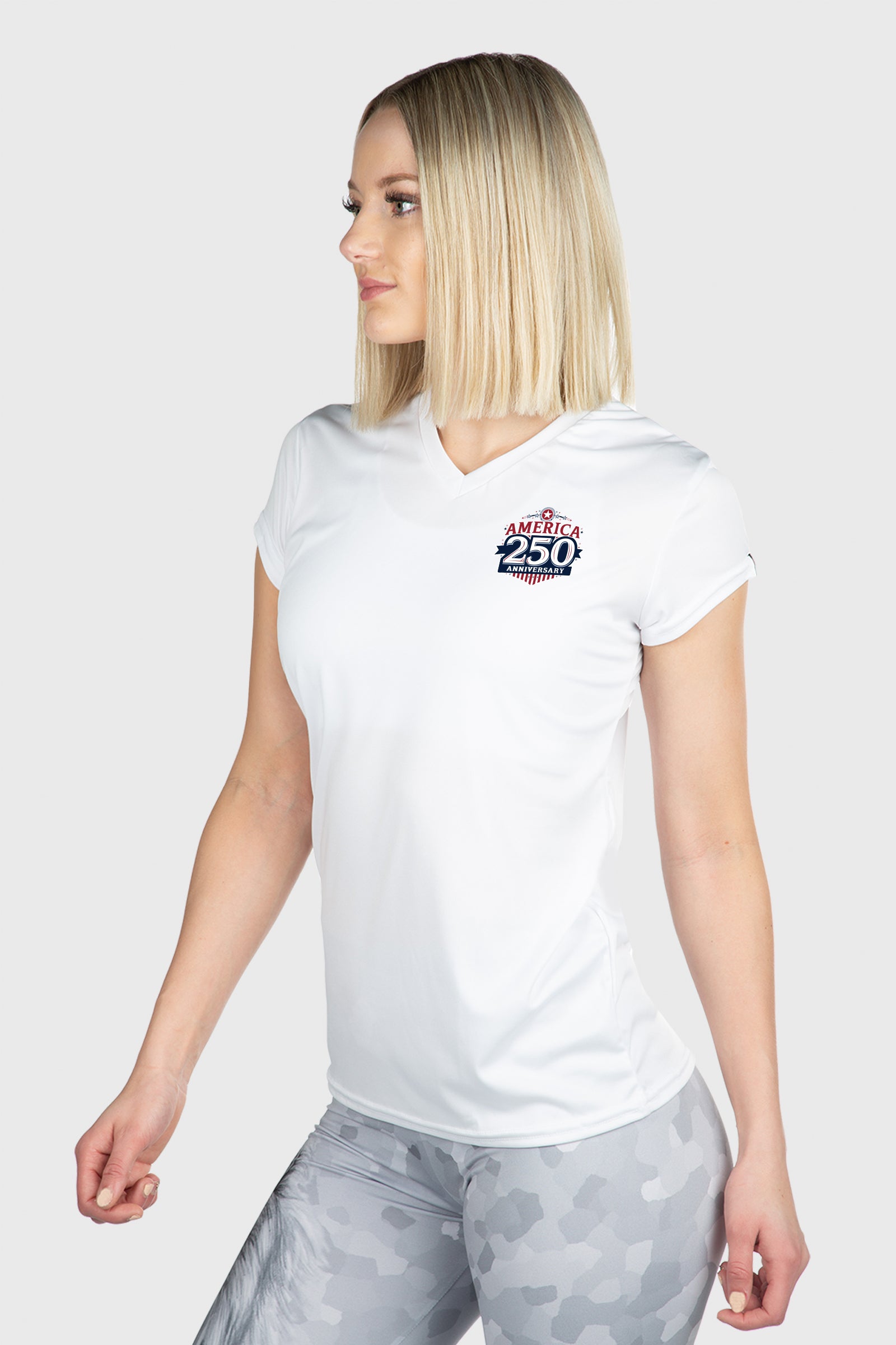 250th Microtech™ V-Neck Tee