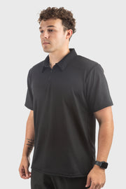 Illusion Mesh Loose Fit Short Sleeve Polo