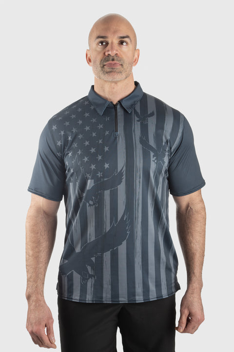 Eagle Flag Performance Mesh Polo