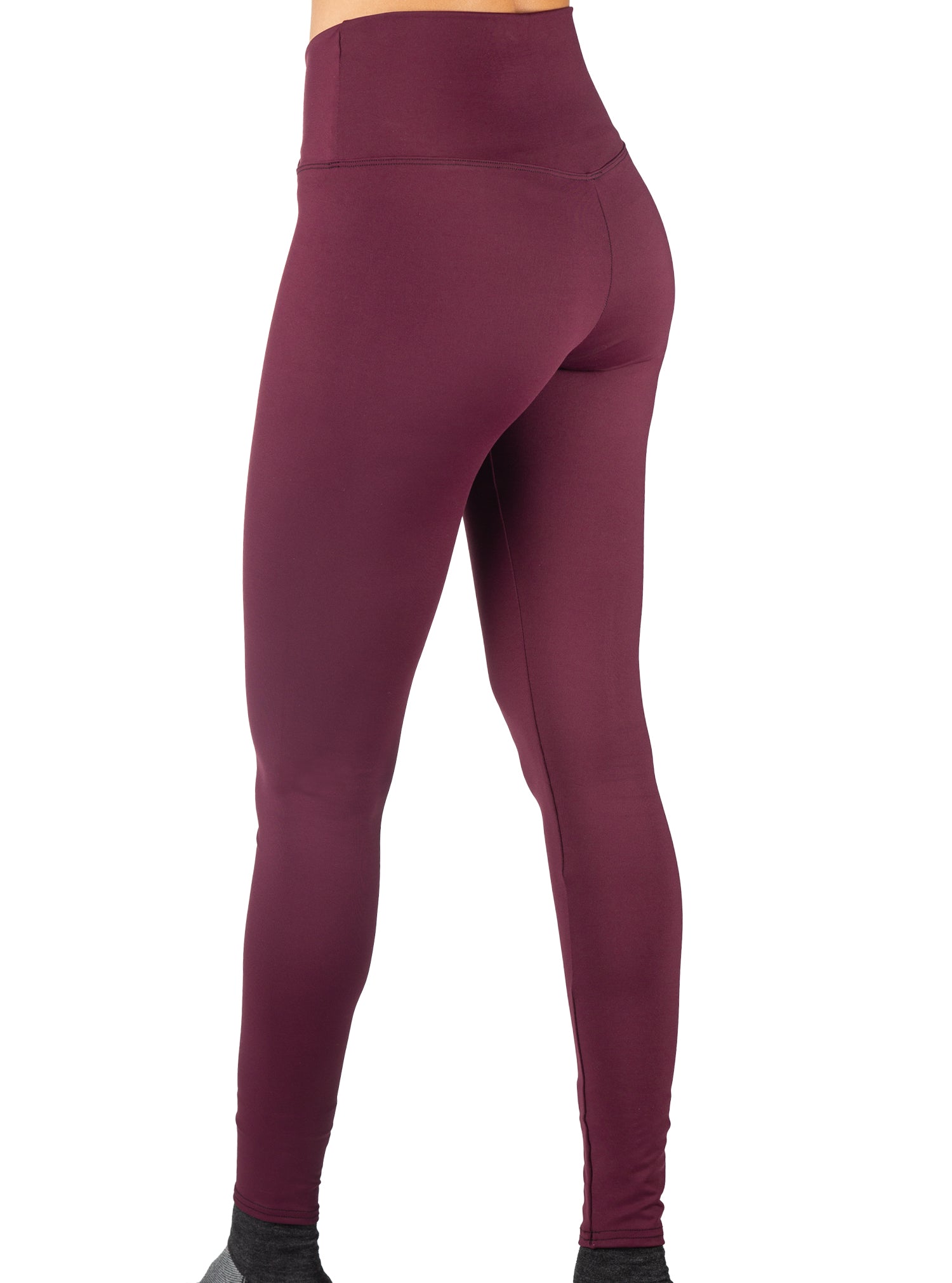 Burgundy Cross Over Waistband Legging