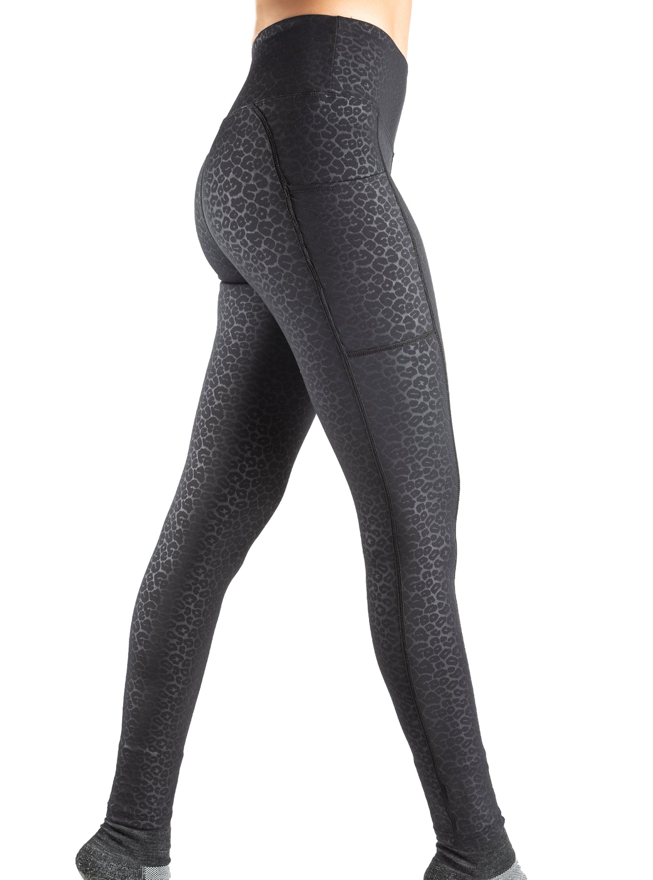 Leggings WSI – Pocketed Waistband Leopard Sportswear Wide Nala