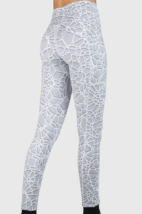 Crackle Wide Waistband Pocketed Leggings