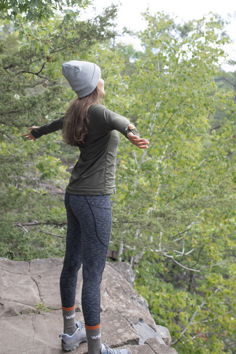 Tri-Heather Pocketed Legging (No inseam)