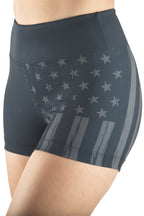 Women's Charcoal Flag Spandex performance Short