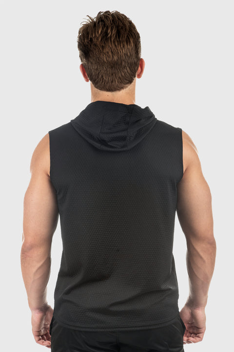 Illusion Mesh Sleeveless Hoodie