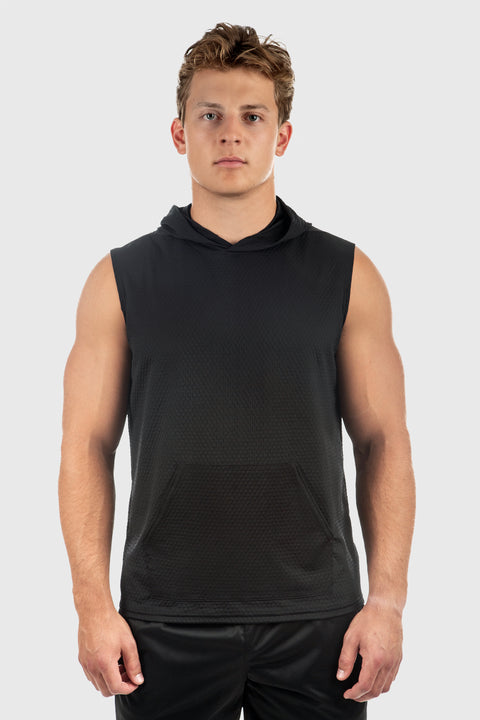 Illusion Mesh Sleeveless Hoodie