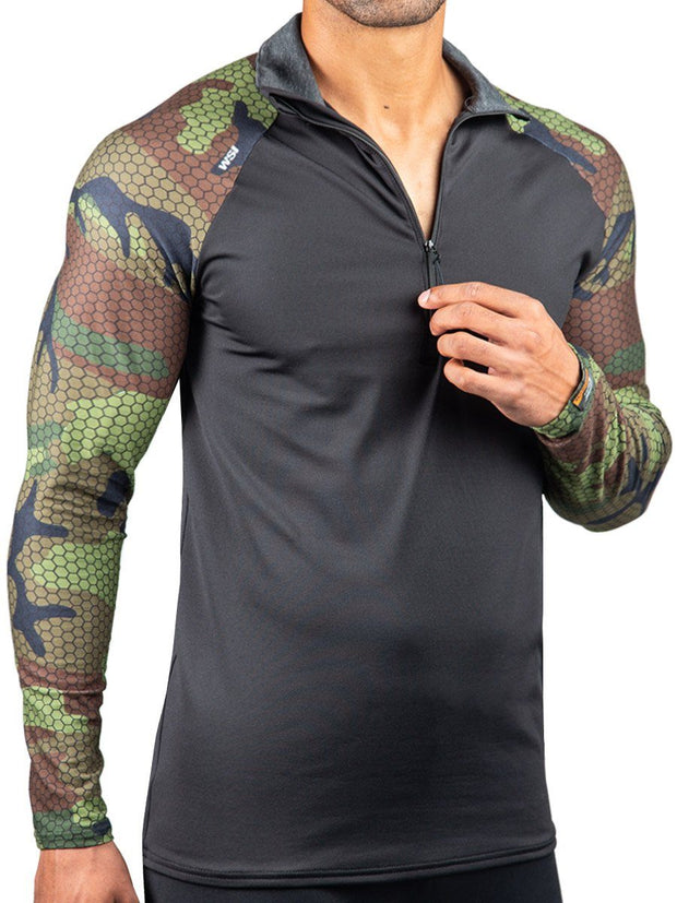 1/2 Zip Ridge HEATR® Pullover HEATR® WSI Sportswear - Made in USA cold weather warming camo shirt