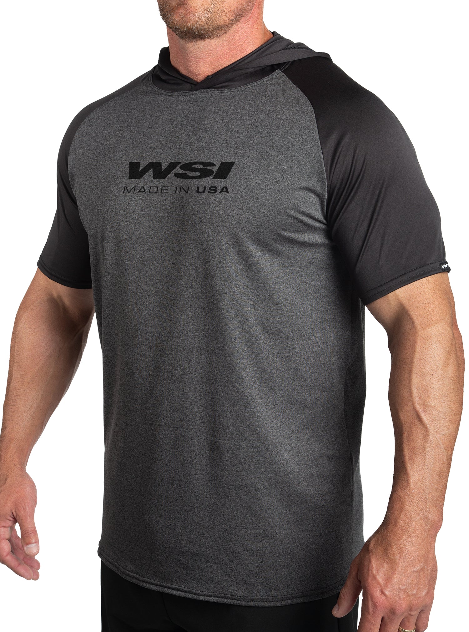 WSI Sports 2 tone Performance Short Sleeve Hoodie