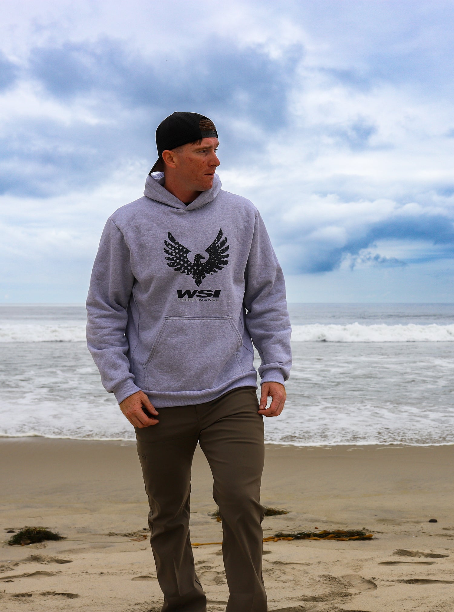 Distressed Flag Heavy Weight Fleece Hoodie