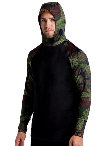 ProWikmax® Built In HEATR® Hooded Shirt Long Sleeve Shirts WSI Sports S HEXA CAMO 
