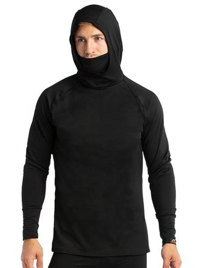 ProWikmax® Built In HEATR® Hooded Shirt Long Sleeve Shirts WSI Sports S BLACK 
