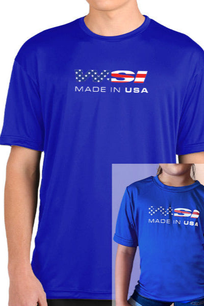 Blue T-shirts with patriotic logo
