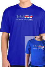 Blue T-shirts with patriotic logo