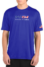 Blue T-shirt with patriotic logo