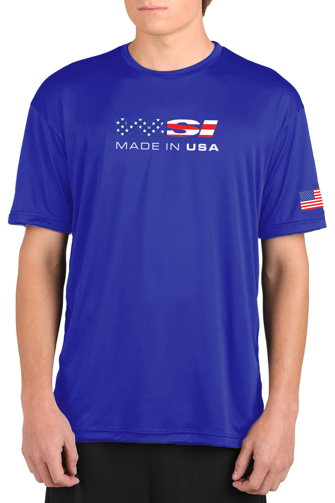 Blue T-shirt with patriotic logo