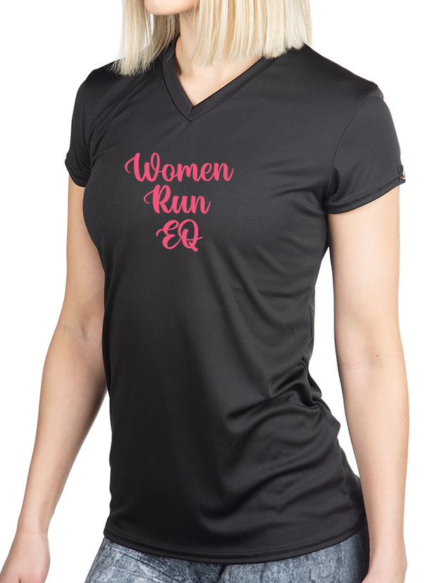 Women Run EQ Microtech™ Short Sleeve V-neck