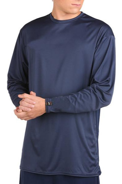 Microtech™ Loose Fit Long Sleeve Shirt Men's Performance Gear WSI Sports YM NAVY 