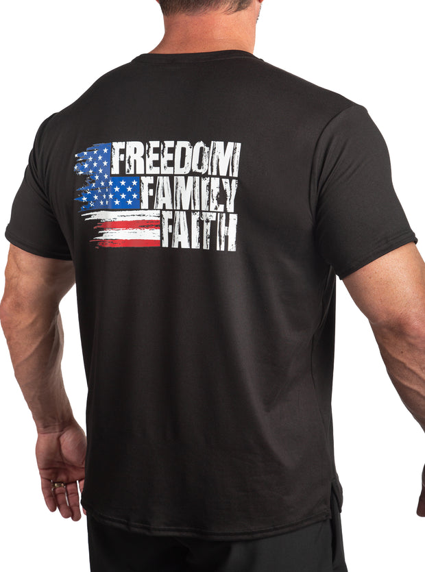 Faith Family Freedom SoftTECH™ Athletic Cut Tee