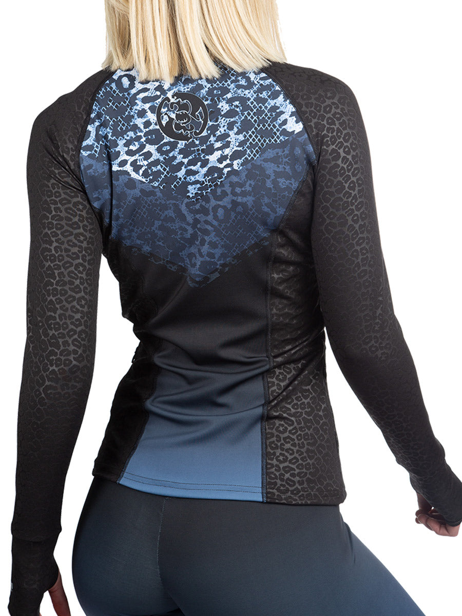 La Pantera Blue Leopard Full Zip Longsleeve Shirt – WSI Sportswear