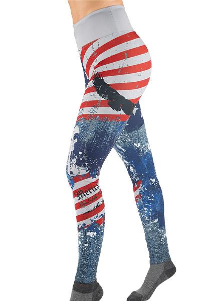 Sexy Usa Flag Jean Print Leggings Casual High Waist Elastic - Temu