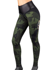 Bullet Hexa Camo Leggings Women's Performance Gear WSI Sportswear - Made in USA Valentina Shevchenko line